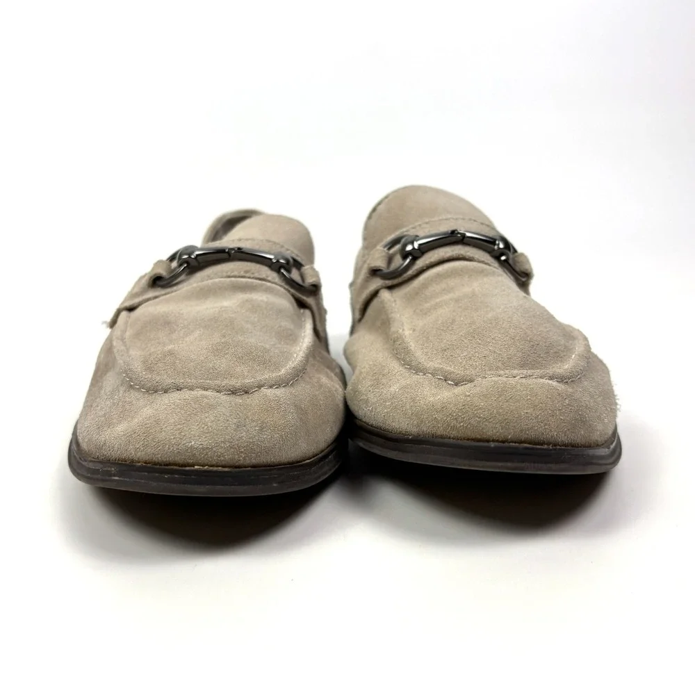 Aldo Traveller Bit Loafers Mens Sz 10.5 Light Grey Suede Dress Casual Minimalist